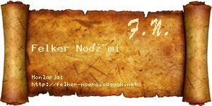 Felker Noémi névjegykártya
